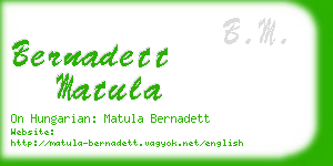 bernadett matula business card